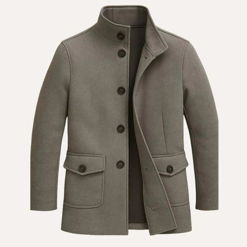 Patrick | Men’s Coat with Structured Collar and Button Closure
