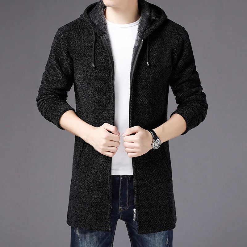 Evan | Men’s Cozy Hooded Knit Zip Cardigan