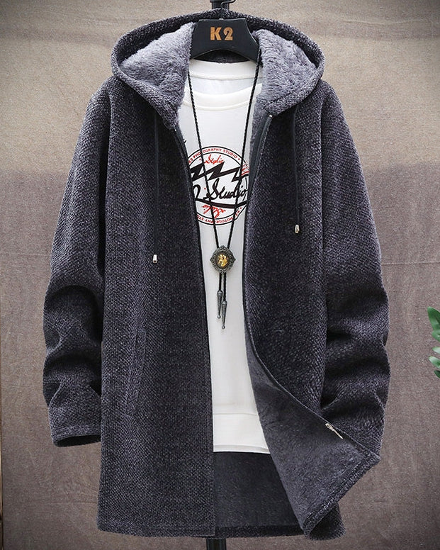 Evan | Men’s Cozy Hooded Knit Zip Cardigan