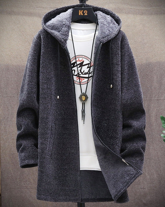 Evan | Men’s Cozy Hooded Knit Zip Cardigan