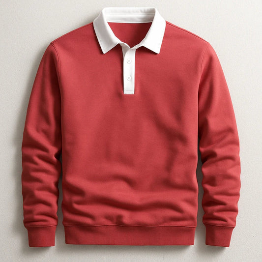 Calvin | Men’s Long Sleeve Contrast-Collar Rugby Shirt