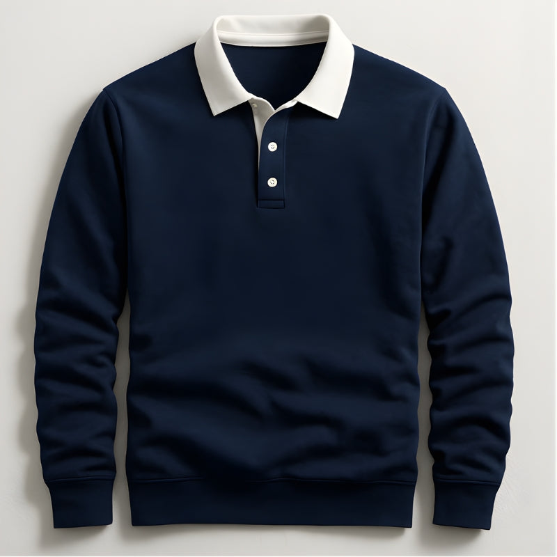 Calvin | Men’s Long Sleeve Contrast-Collar Rugby Shirt