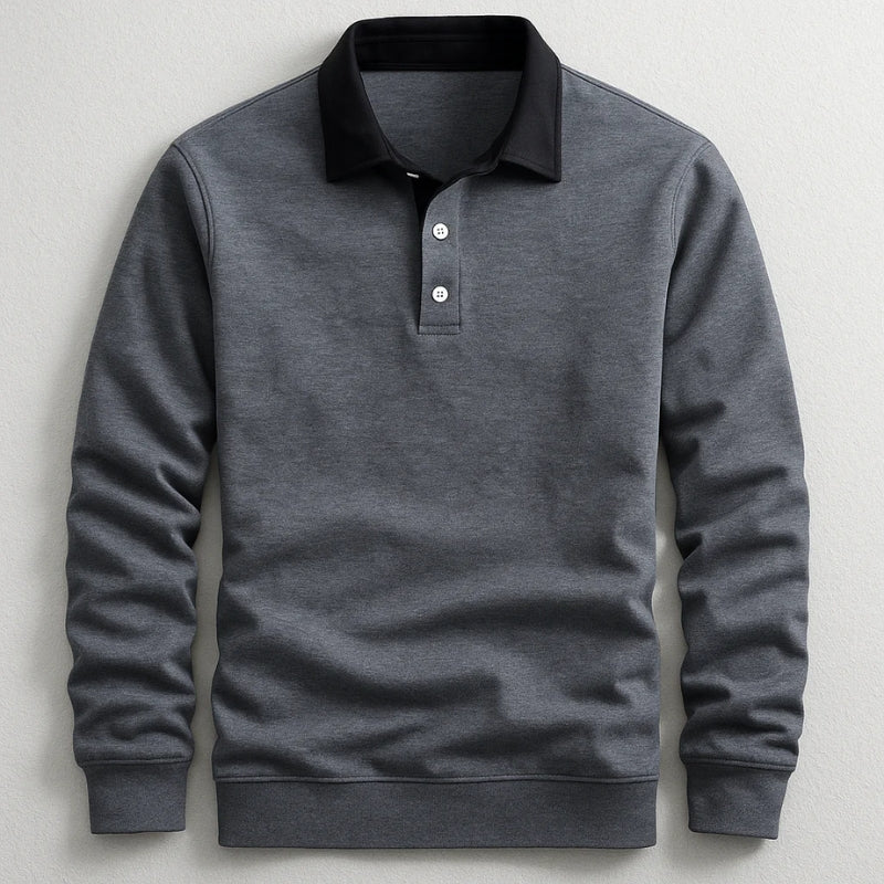Calvin | Men’s Long Sleeve Contrast-Collar Rugby Shirt