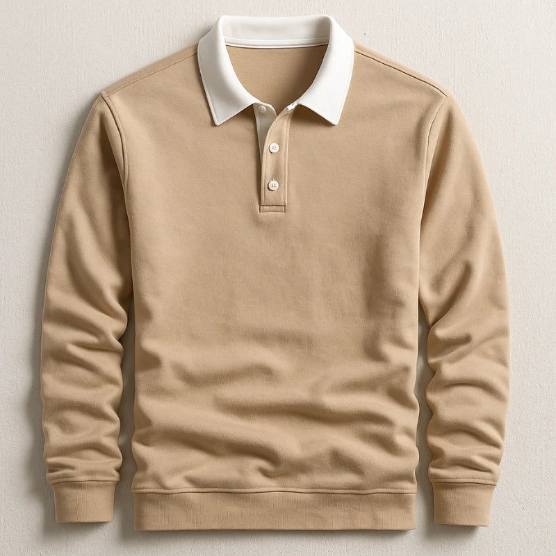 Calvin | Men’s Long Sleeve Contrast-Collar Rugby Shirt