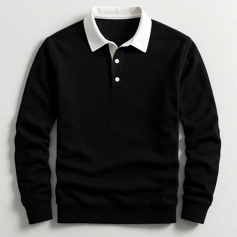 Calvin | Men’s Long Sleeve Contrast-Collar Rugby Shirt