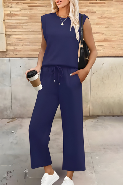 Hadley | Women’s Summer Relaxed Loungewear Top & Wide-Leg Pants Set