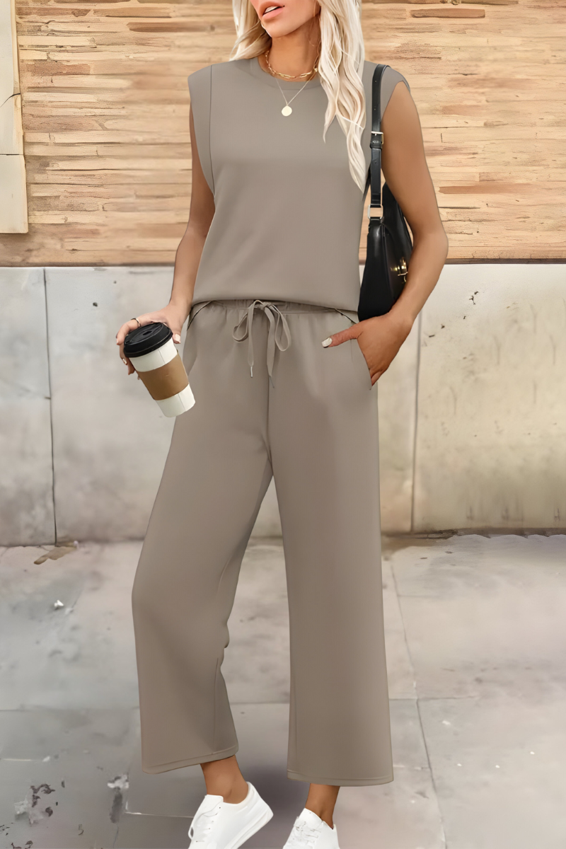 Hadley | Women’s Summer Relaxed Loungewear Top & Wide-Leg Pants Set