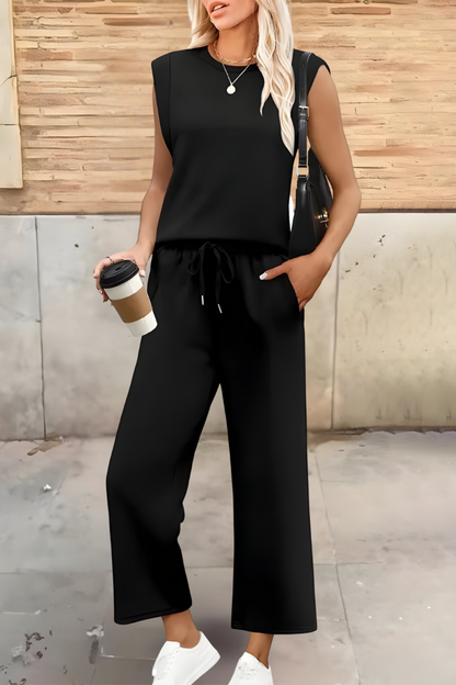 Hadley | Women’s Summer Relaxed Loungewear Top & Wide-Leg Pants Set