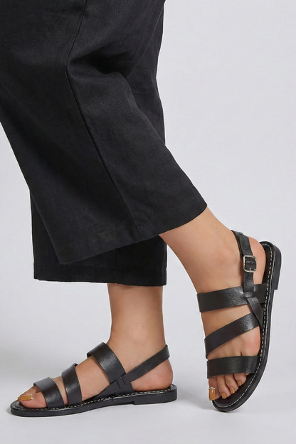Jessica | Women’s Minimalist Double Strap Flat Sandals