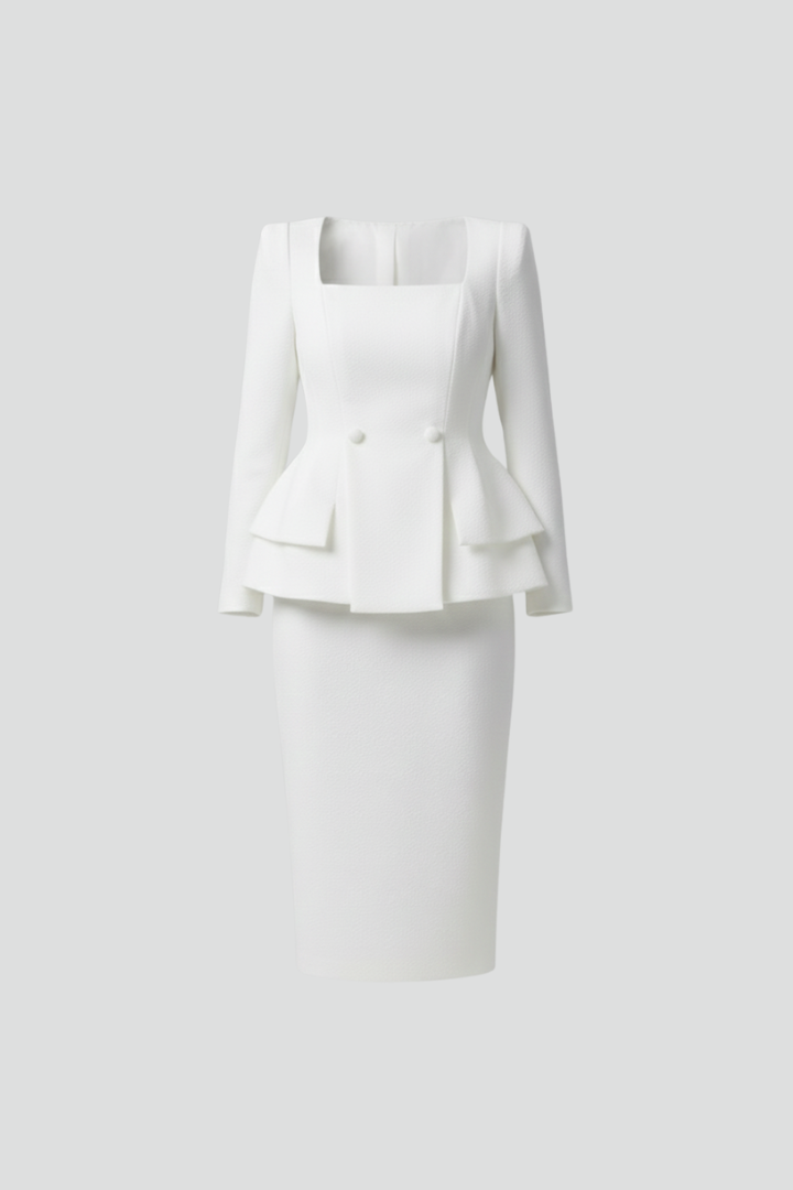 Celestine | Women’s Square Neck Blazer and Skirt Suit