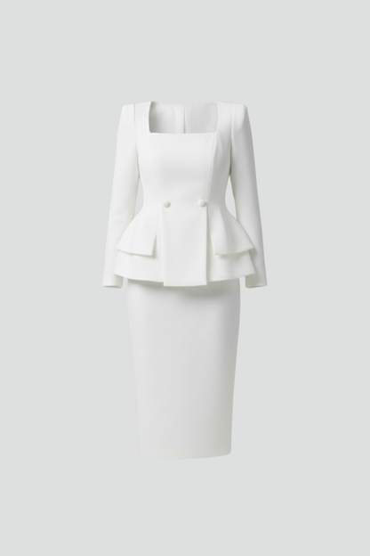 Celestine | Women’s Square Neck Blazer and Skirt Suit