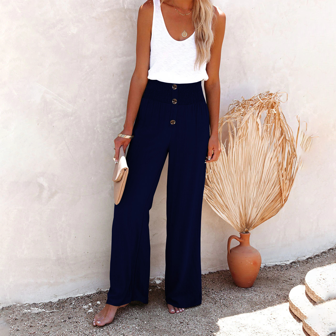 Aubrielle | Women’s Comfortable High Waist Wide Leg Trousers