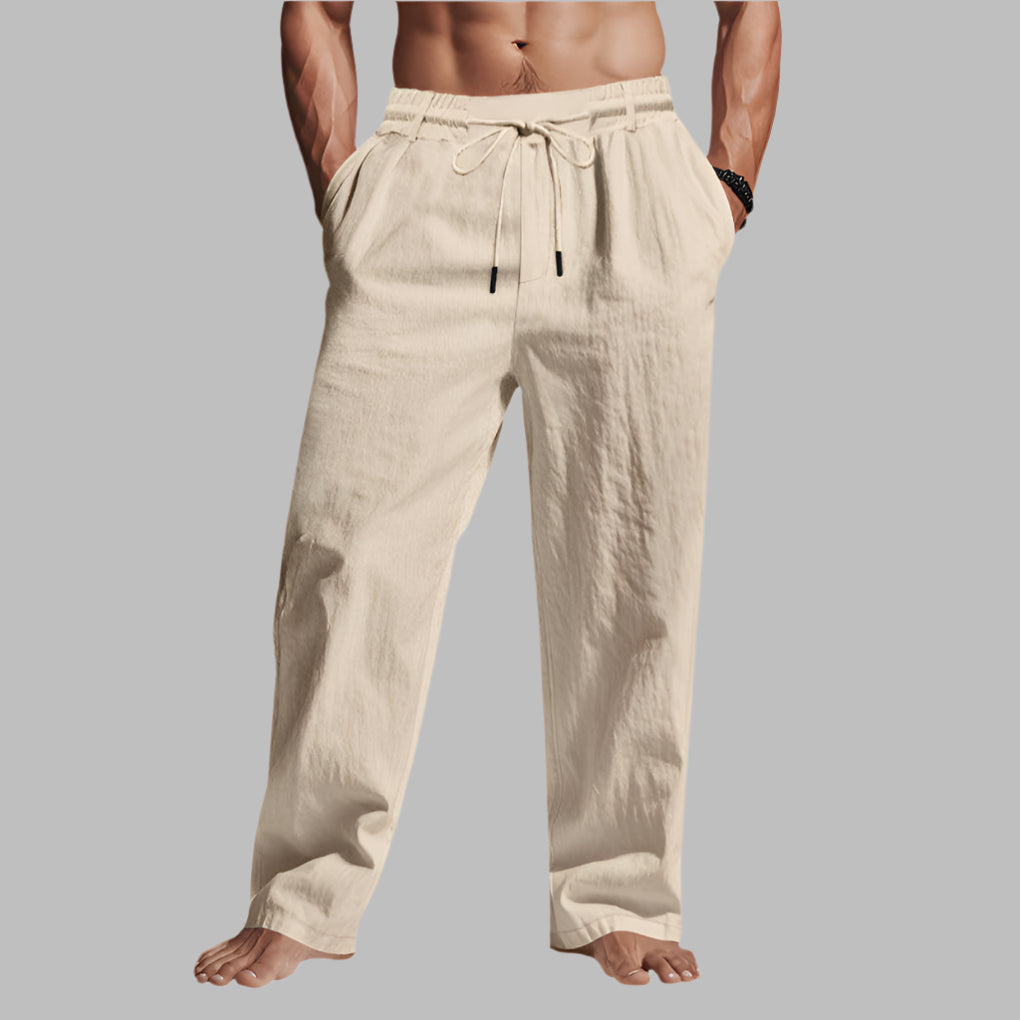 Silas | Men’s Linen Relaxed Fit Drawstring Trousers