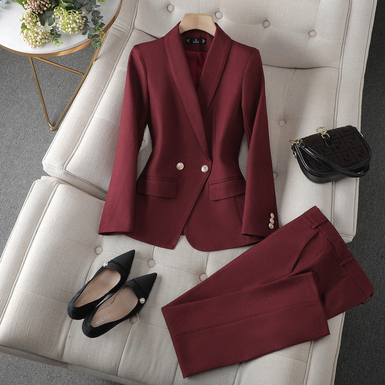 Amelia | Women’s Elegant Warm Blazer & Trousers Set