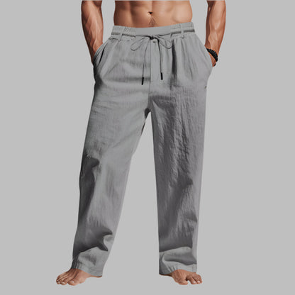 Silas | Men’s Linen Relaxed Fit Drawstring Trousers