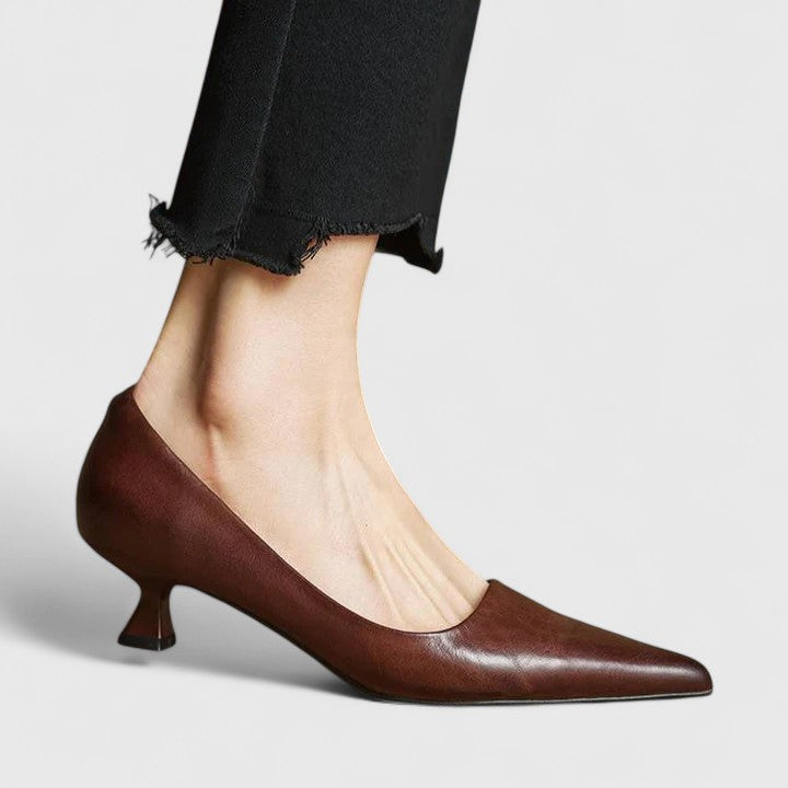 Velmira | Women’s Pointed Toe Kitten Heel Pumps