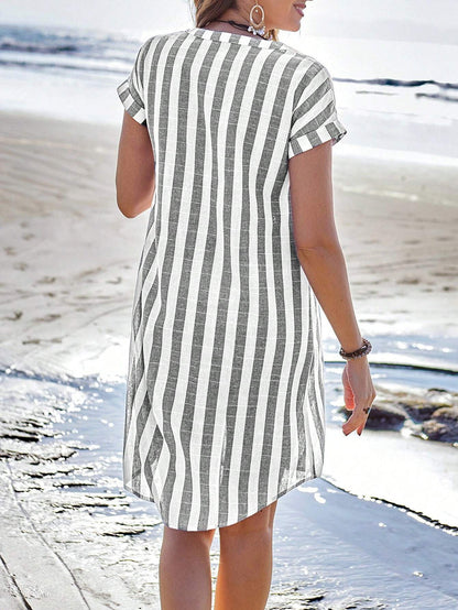 Clarissa | Women’s Striped Spring Midi Dress