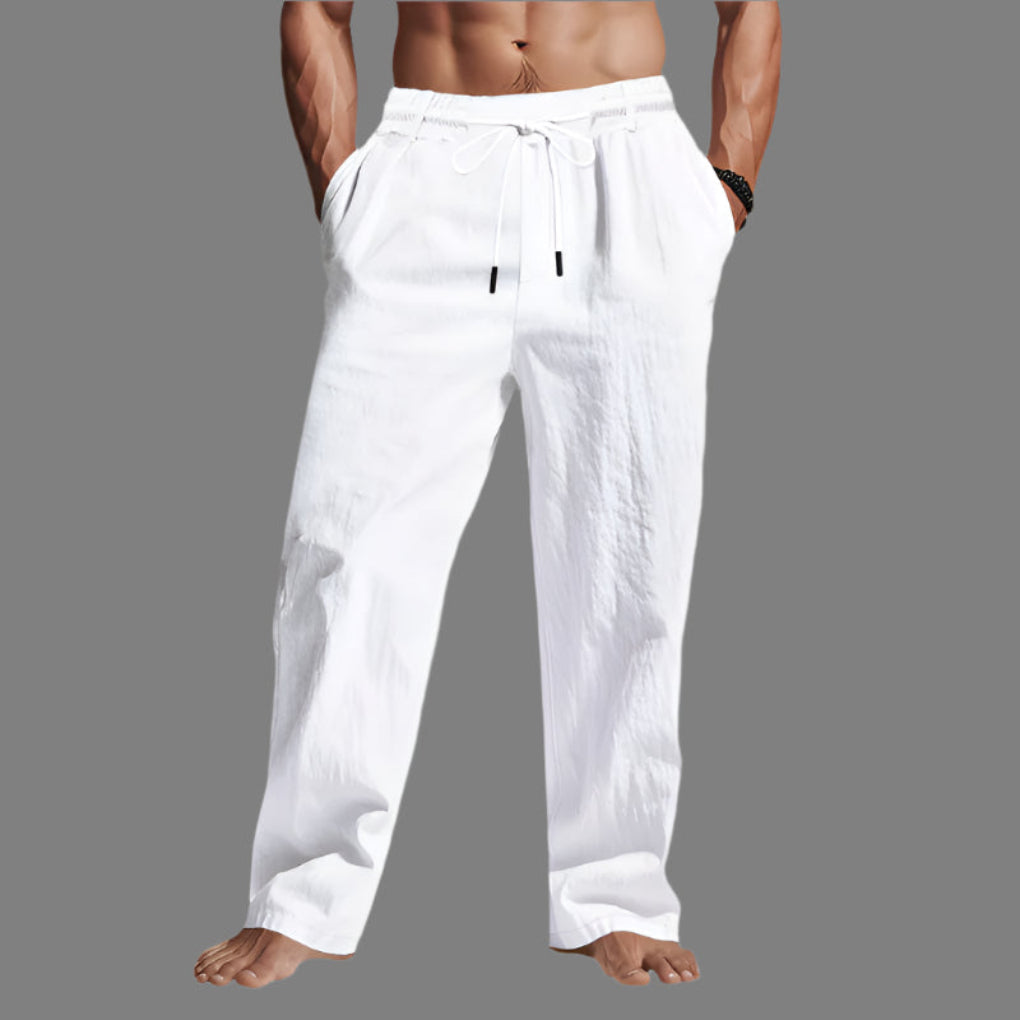 Silas | Men’s Linen Relaxed Fit Drawstring Trousers
