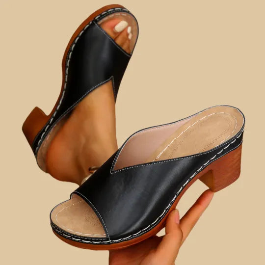 Joliet | Women’s Orthopedic Chunky Heel Slide Sandals