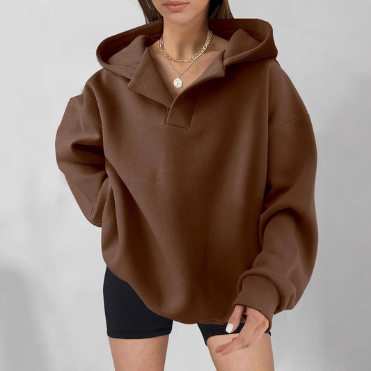 Clarissa | Women’s Oversized Hoodie Jacket with V-Neck