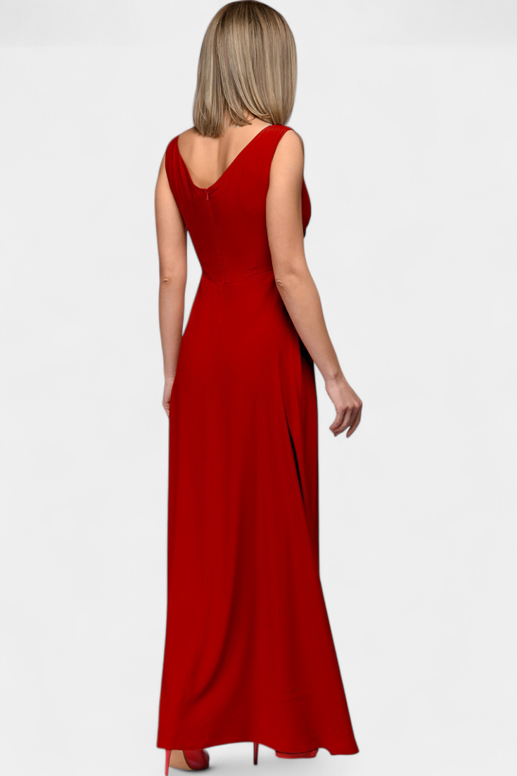Juliette | Women’s Elegant V Neck Maxi Dress with Slit