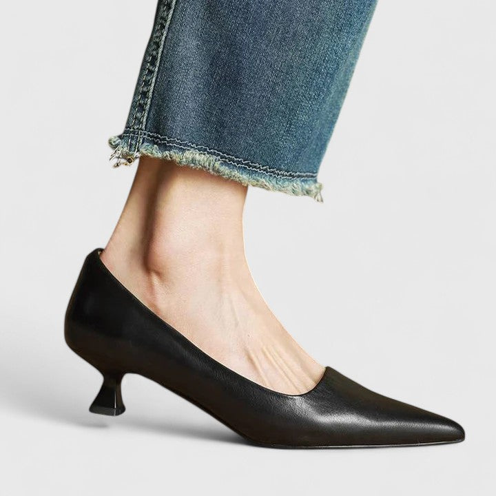 Velmira | Women’s Pointed Toe Kitten Heel Pumps