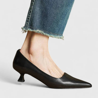 Velmira | Women’s Pointed Toe Kitten Heel Pumps