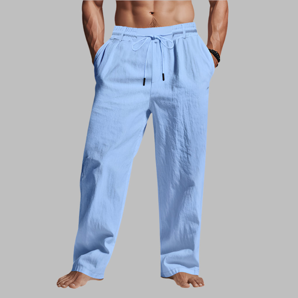 Silas | Men’s Linen Relaxed Fit Drawstring Trousers