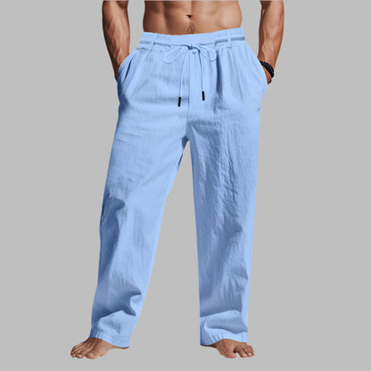 Silas | Men’s Linen Relaxed Fit Drawstring Trousers