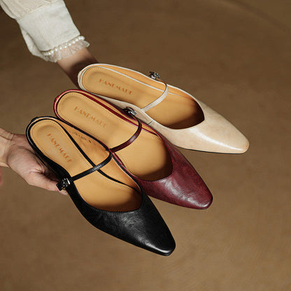 Corinne | Women’s Genuine Leather Slip-On Orthopedic Mules