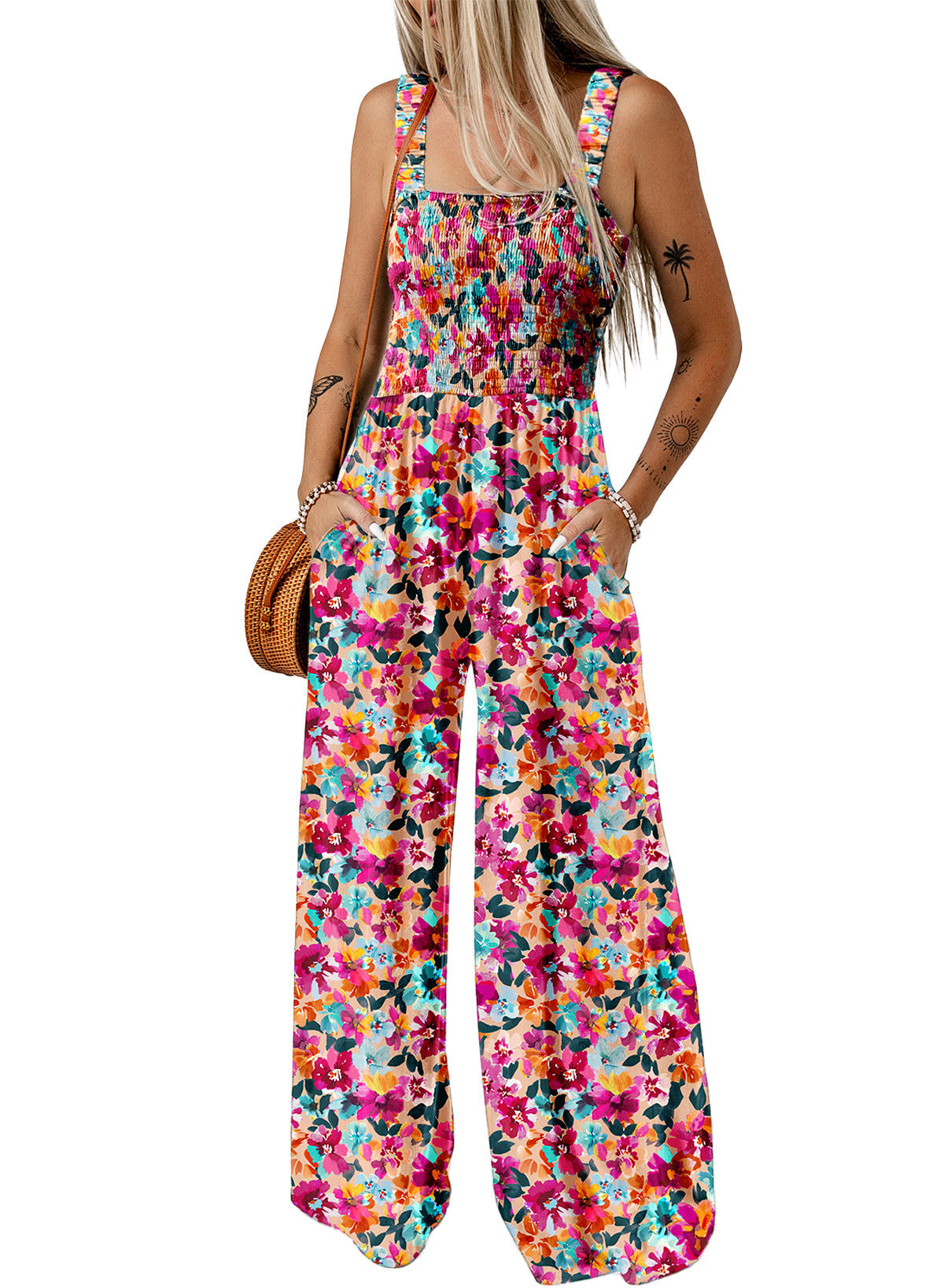 Lavinia | Women’s Elegant Spring Floral Wide-Leg Jumpsuit