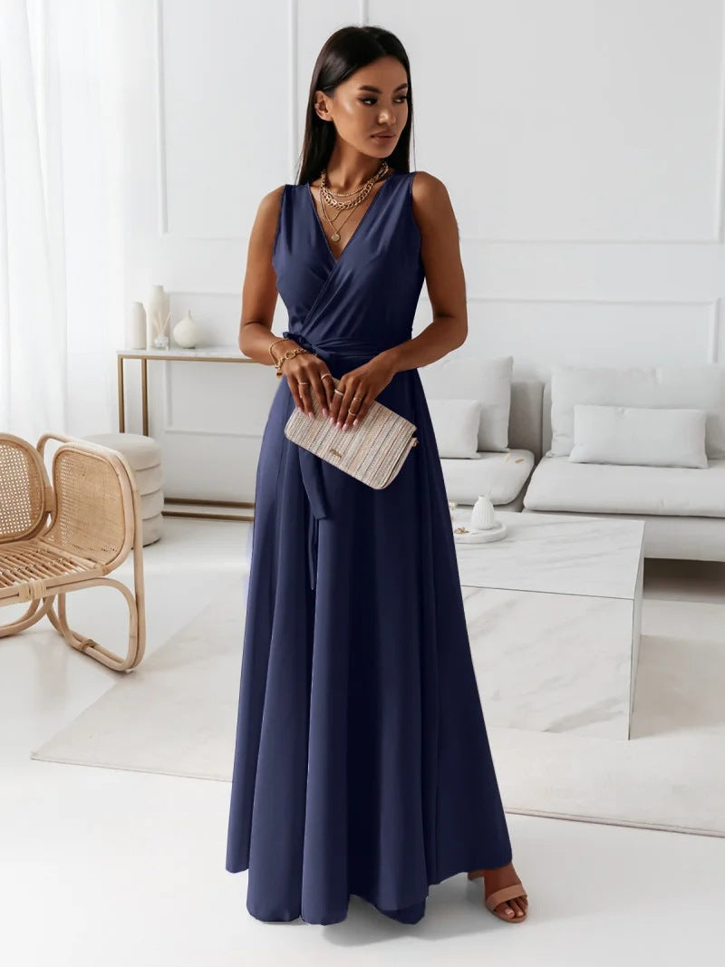 Elise | Women’s Wedding Guest Wrap Maxi Dress with V-Neck