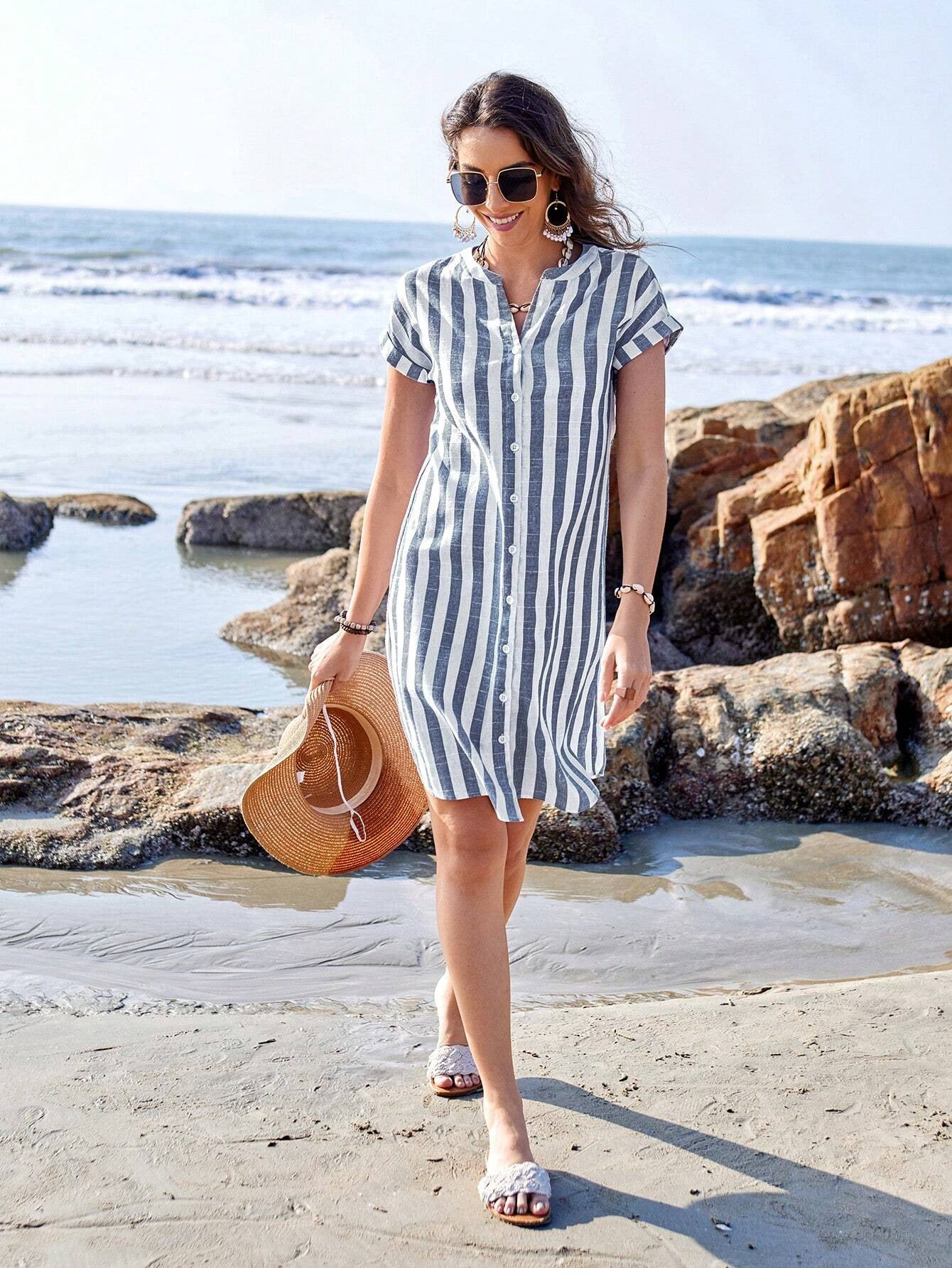 Clarissa | Women’s Striped Spring Midi Dress