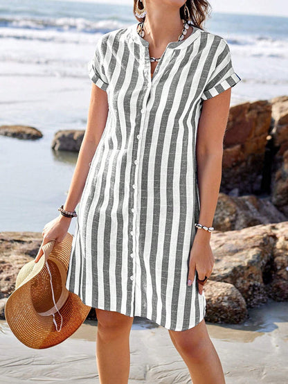 Clarissa | Women’s Striped Spring Midi Dress