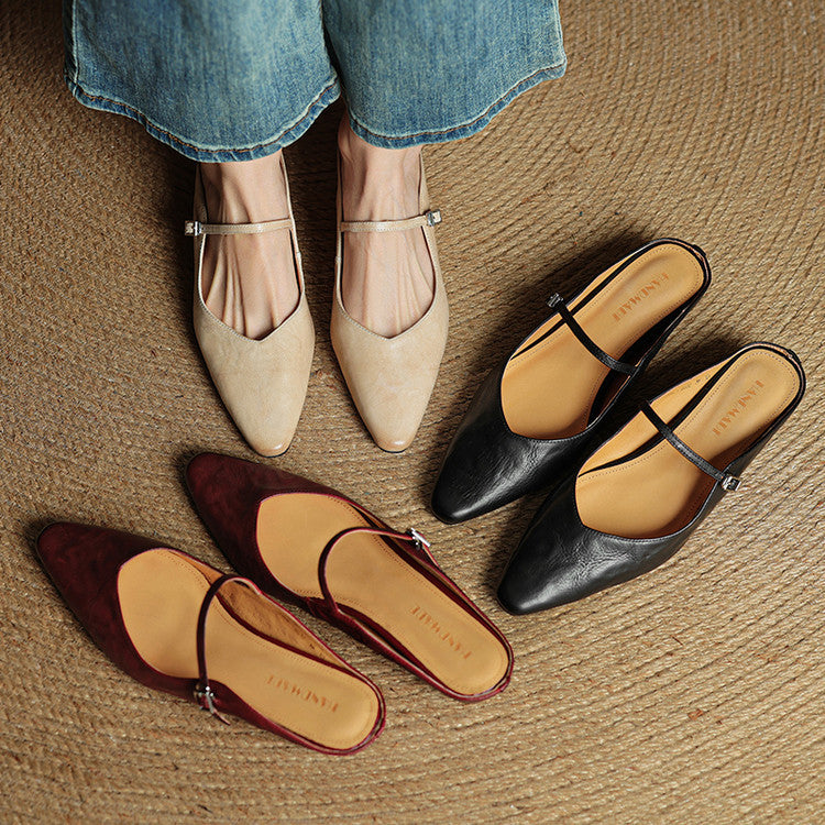 Corinne | Women’s Genuine Leather Slip-On Orthopedic Mules