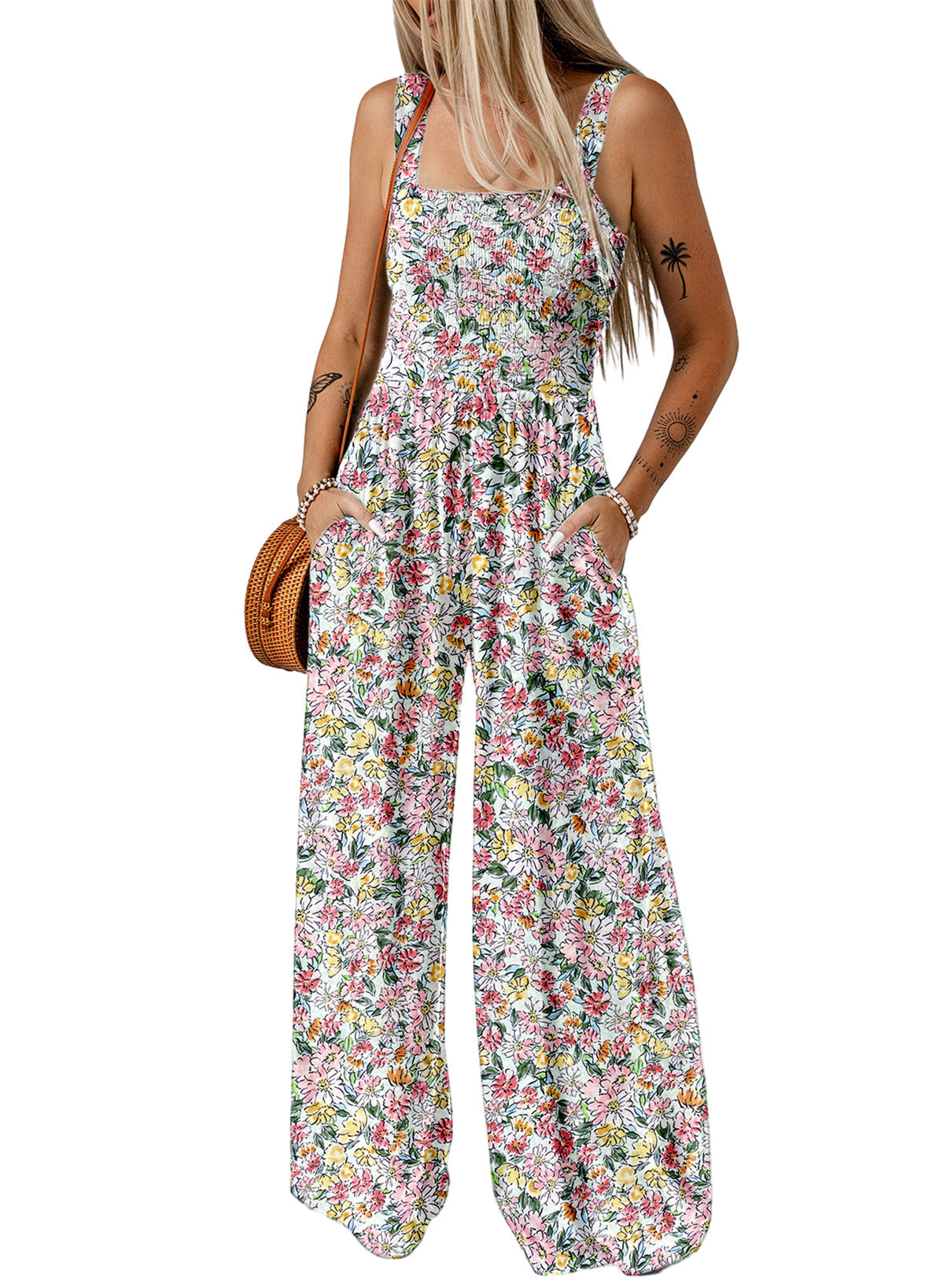 Lavinia | Women’s Elegant Spring Floral Wide-Leg Jumpsuit