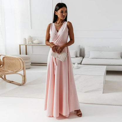 Elise | Women’s Wedding Guest Wrap Maxi Dress with V-Neck