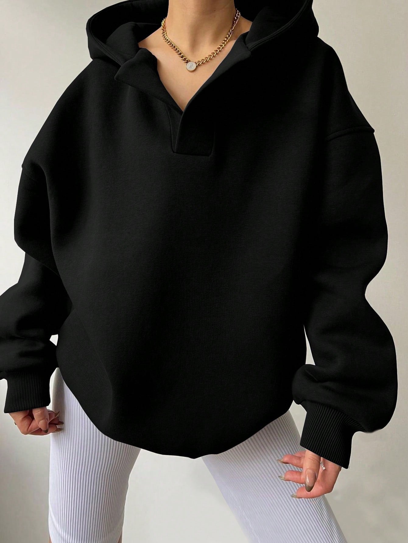 Clarissa | Women’s Oversized Hoodie Jacket with V-Neck