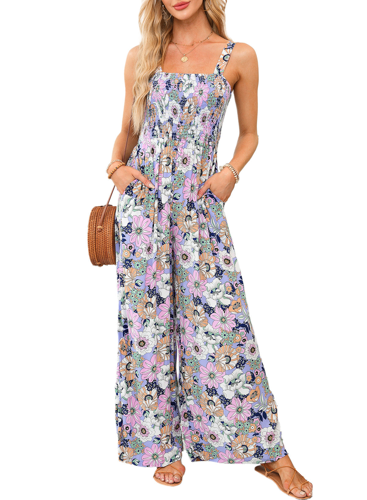 Lavinia | Women’s Elegant Spring Floral Wide-Leg Jumpsuit