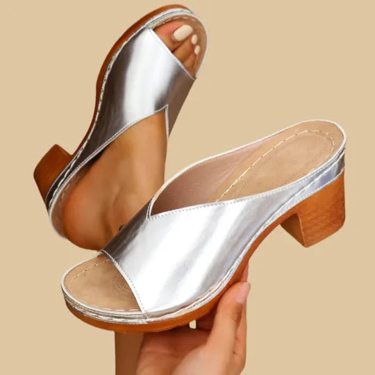 Joliet | Women’s Orthopedic Chunky Heel Slide Sandals
