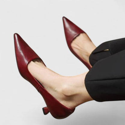 Velmira | Women’s Pointed Toe Kitten Heel Pumps