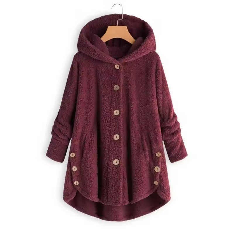 Elayne | Women’s Oversized Hooded Winter Button Coat