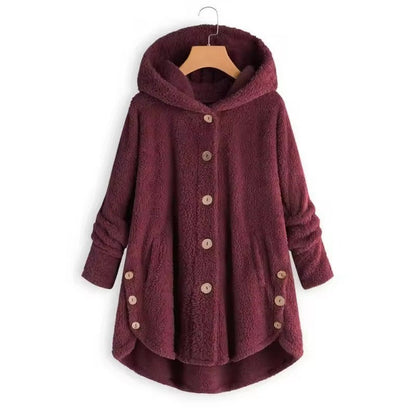 Elayne | Women’s Oversized Hooded Winter Button Coat