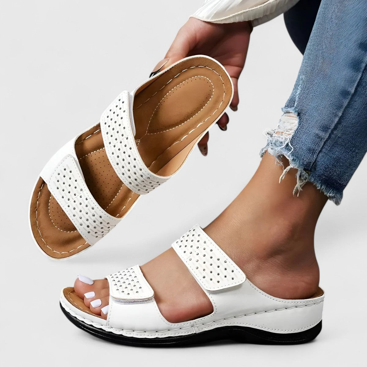 Aire | Women’s Orthopedic Double Strap Wedge Sandals