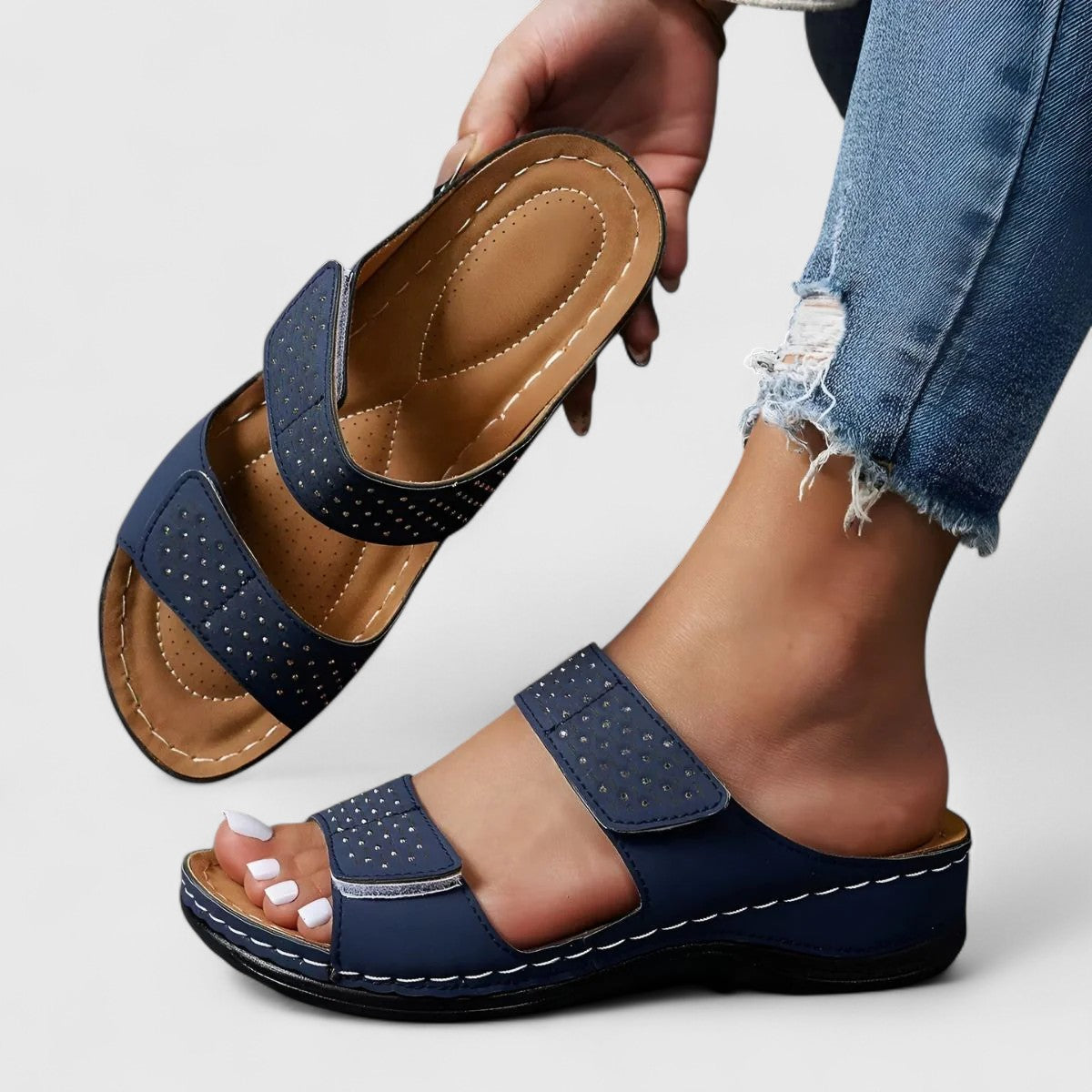 Aire | Women’s Orthopedic Double Strap Wedge Sandals