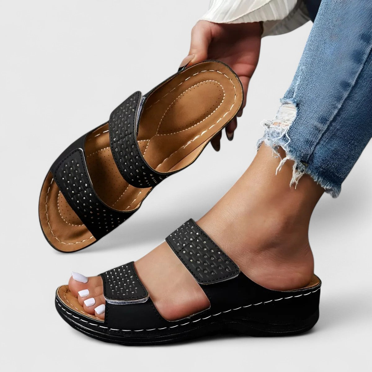 Aire | Women’s Orthopedic Double Strap Wedge Sandals