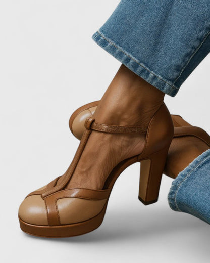 Calista | Women’s Sophisticated T Strap Platform Heels