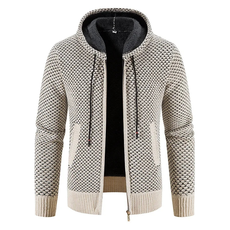 Stephen | Men’s Patterned Zip-Up Hooded Jacket