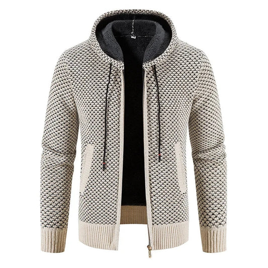Stephen | Men’s Patterned Zip-Up Hooded Jacket