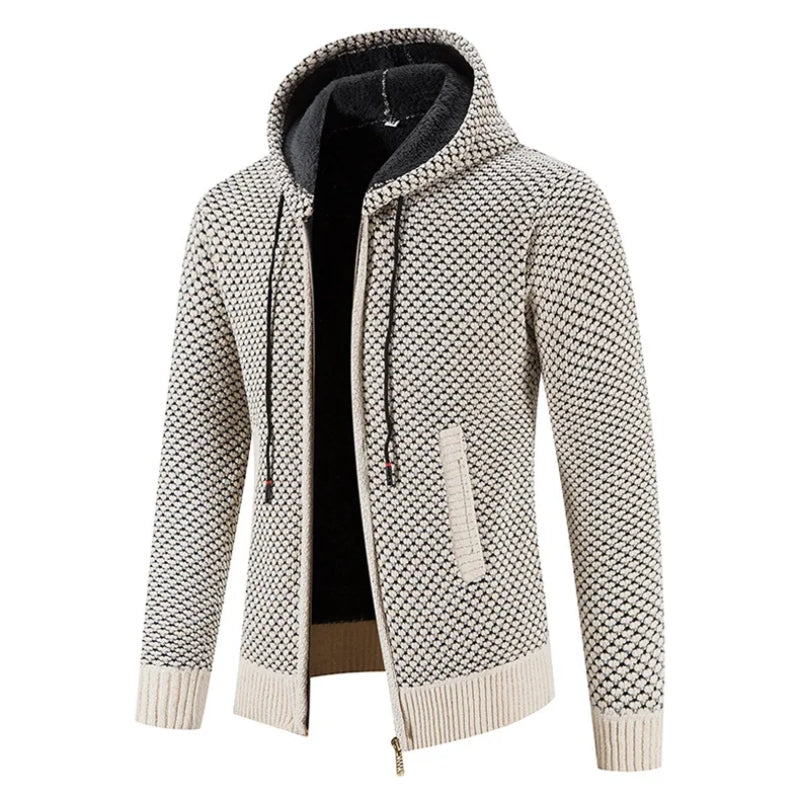 Stephen | Men’s Patterned Zip-Up Hooded Jacket